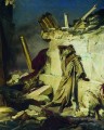 cri de prophète Jérémie sur les ruines de Jérusalem sur un sujet biblique 1870 Ilya Repin
